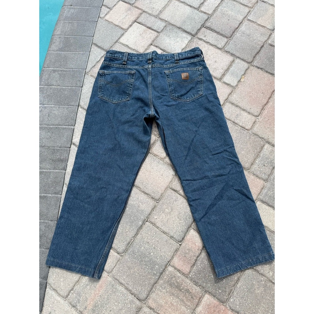 Carhartt Men's Relaxed Fit Jeans 36x30 Blue Denim 100603 100% Cotton Workwear